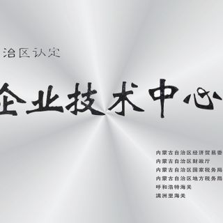 研發(fā)中心被自治區(qū)認(rèn)定為企業(yè)技術(shù)中心